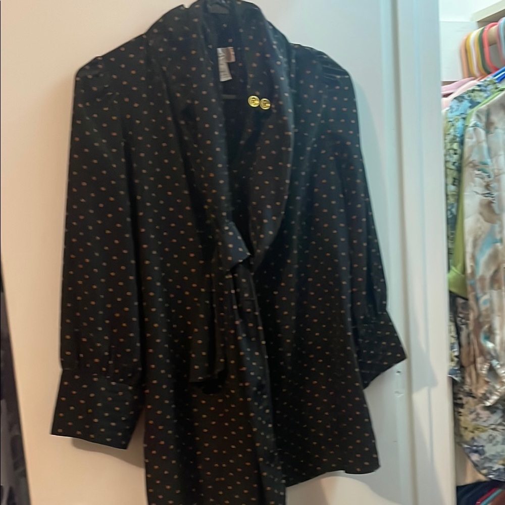 Elegant Black Polka Dot Women's blouse